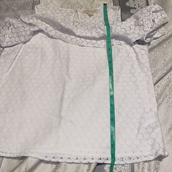 Michael Kors Lace Cold-Shoulder Ruffle Blouse - Picture 9 of 9